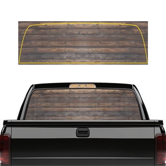 Chririnla Wood Truck Rear Windows Decals for Trucks, Cars, SUVs, Commercial Windows and Storefronts, Easy to Install Easy Installation Vinyl Car Rear Windshield Sunshade