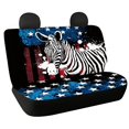 thumbnail image 1 of Chririnla Zebra American Flag Rear Bench Seat Covers, 2 Piece Stretchy Non-slip Back Seat Protectors Easy to Install for Cars and Vans, 1 of 3