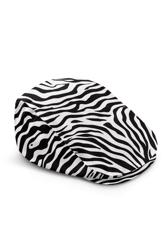 Zebra Print Baker Boy Hat for Men Women Retro 70s 80s Newsboy Flat Cap Gatsby Hat Vintage Short Brim Casual Cap Lightweight