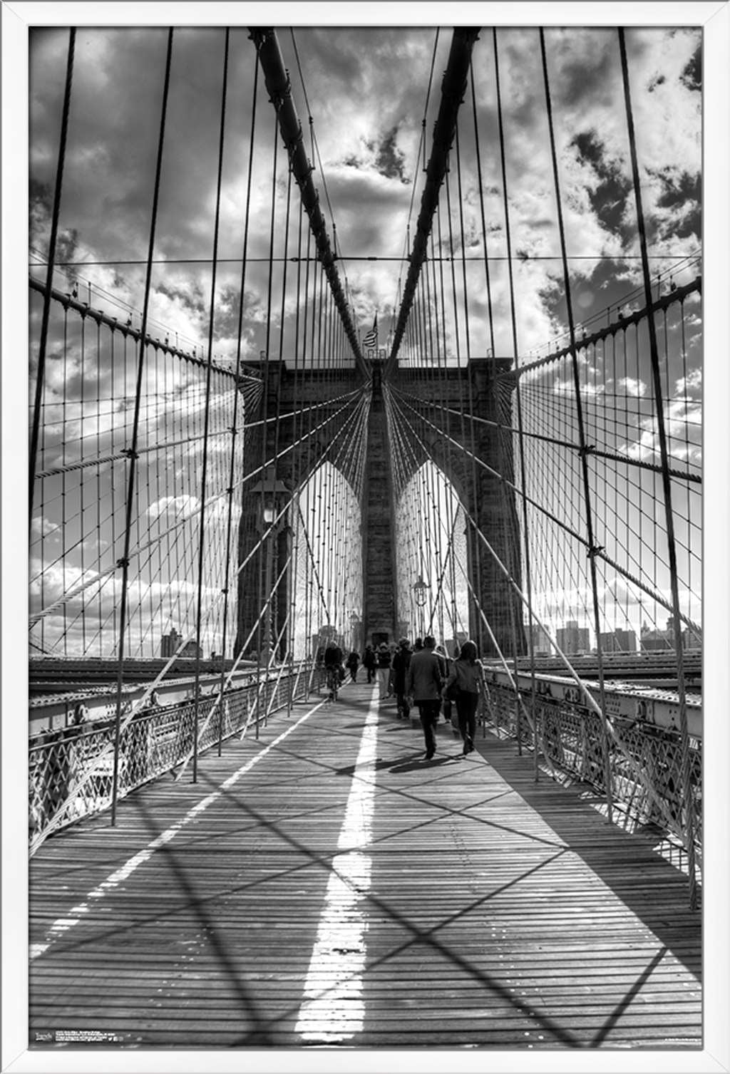 Chris Bliss - Brooklyn Bridge Wall Poster, 22.375" x 34", Framed