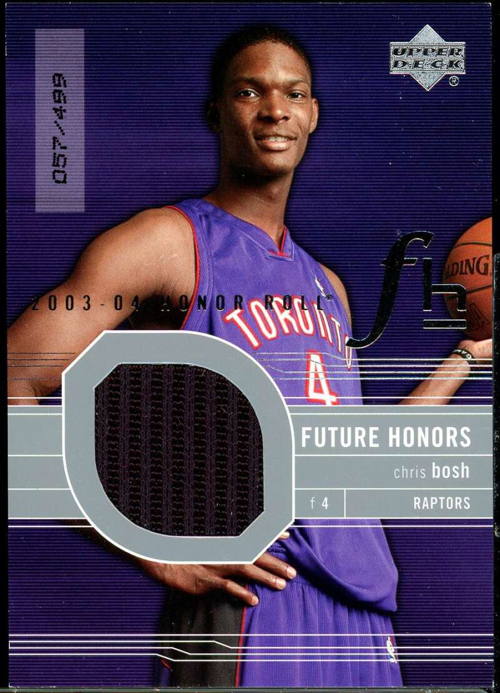 Chris Bosh JSY Rookie Card 2003-04 Upper Deck Honor Roll #109