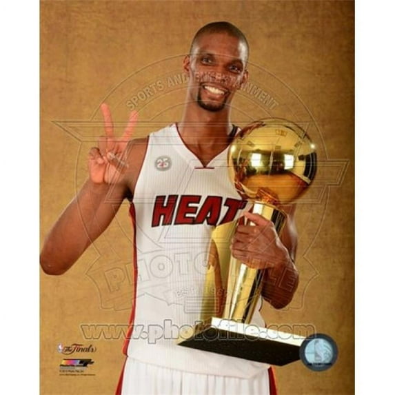Chris Bosh with the NBA Championship Trophy Game 7 of the 2013 NBA Finals Sports Photo