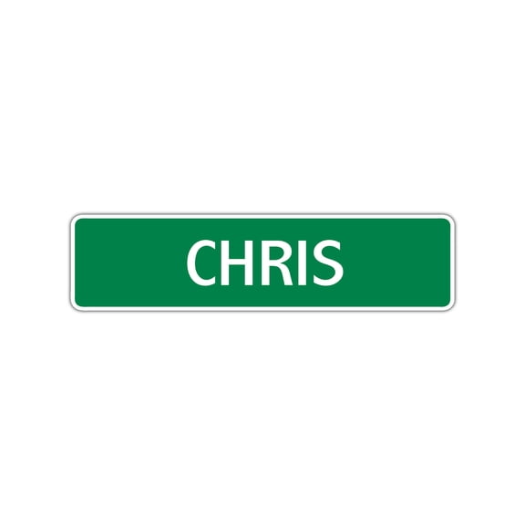Chris Boys Children Name Letter Printed Label Novelty Kids Bedroom Indoor Outdoor Unique Wall Plaque Decoration Aluminum Metal Sign 4"x18"