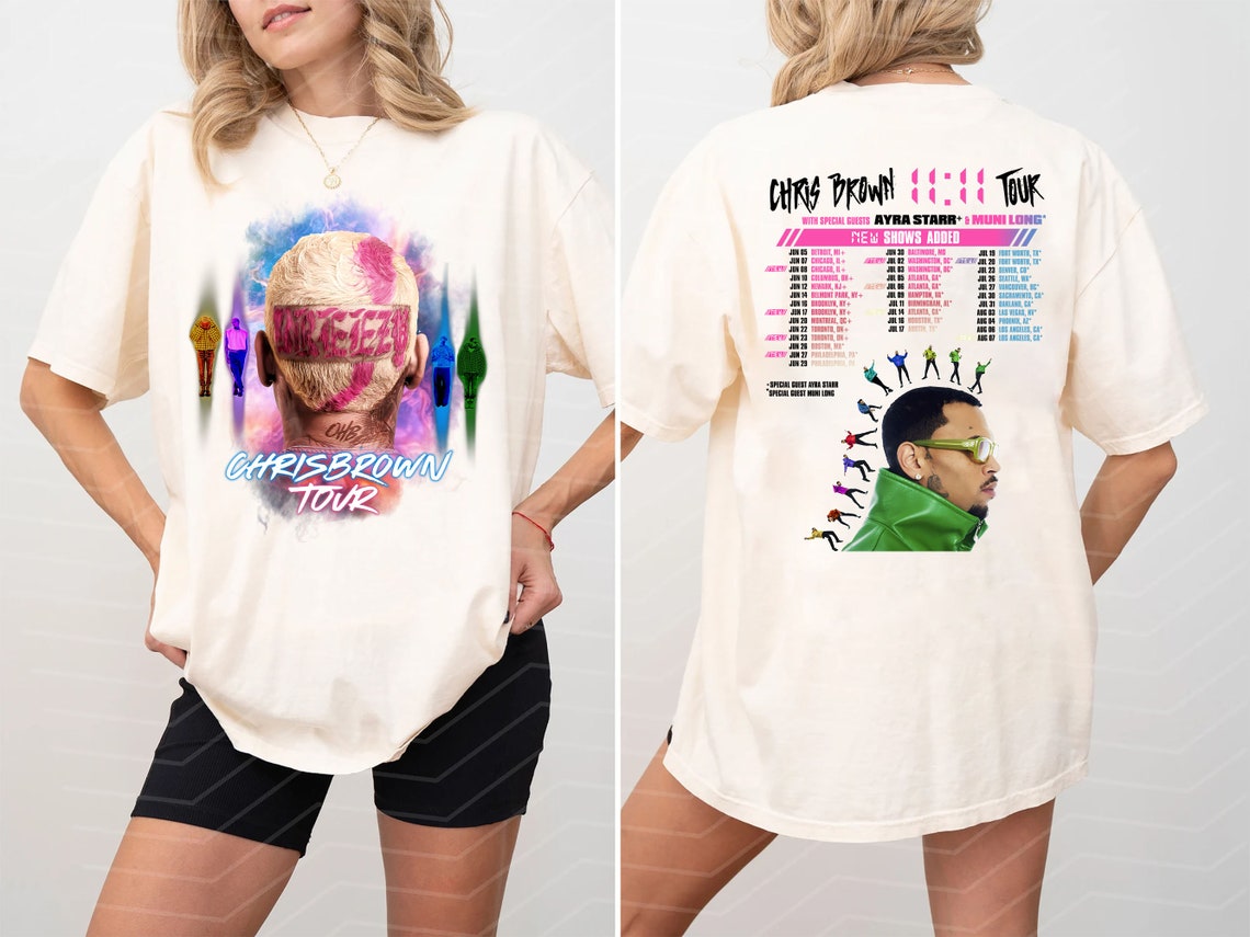 Chris Brown 2024 WHITE Shirt, Chris Brown 11 11 Tour 2024 Shirt, Chris
