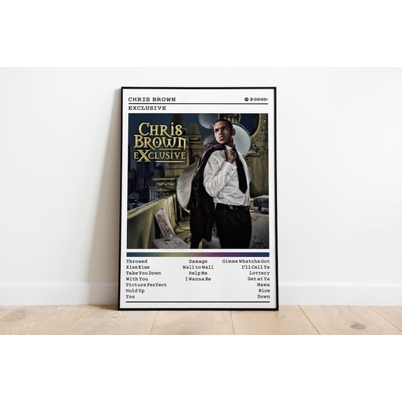 Chris Brown, Exclusive, Album Prints, Wall Decor S, Album Cover, R&B Music #720, Unframed Poster Size 8x12
