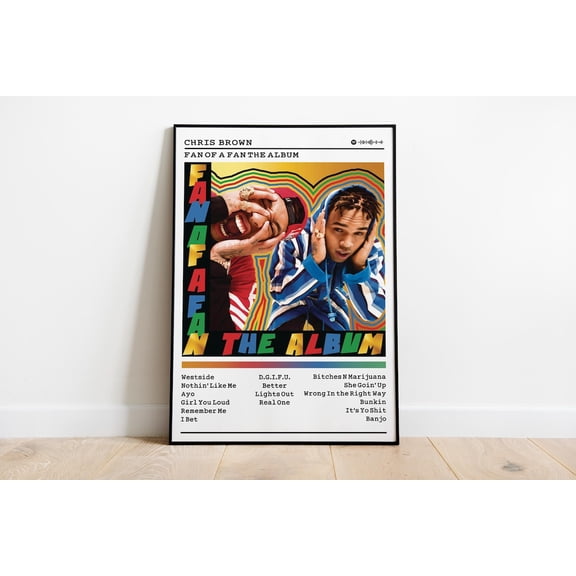 Chris Brown, Fan Of A Fan The Album, Album Prints, Wall Decor S, Album Cover, R&B Music #718, Unframed Poster Size 8x12
