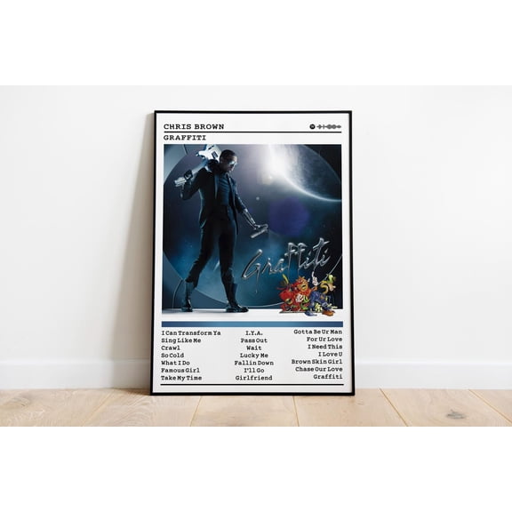 Chris Brown, Graffiti, Album Prints, Wall Decor S, Album Cover, R&B Music #717, Unframed Poster Size 8x12