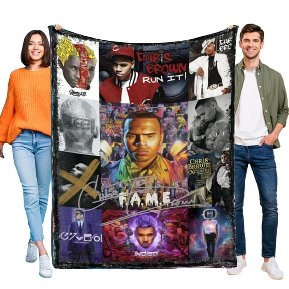 Chris Brown Music Soft Flannel Throws Blankets Lightweight for Couch Bed Living Room Bedroom Car For All Seasons 30"X40"