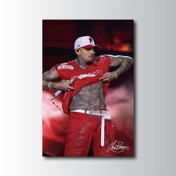 Chris Brown Pop Art Portrait Poster, Hip Hop R&B Music Wall Art, Breezy Fan Room Decor, Size 24x36 Unframed Poster