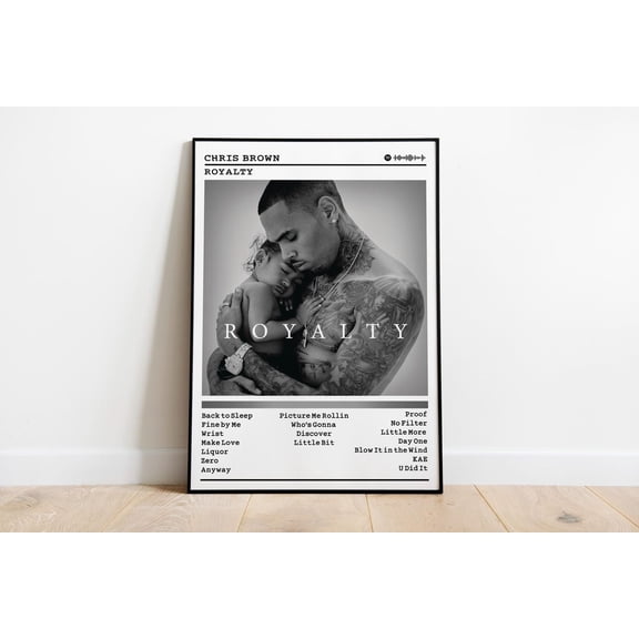 Chris Brown, Royalty, Album Prints, Wall Decor S, Album Cover, R&B Music #715, Unframed Poster Size 8x12