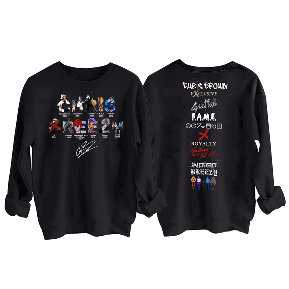 Chris Brown Sweatshirt, Chris Brown 11 11 Tour 2025 Sweatshirt, Chris Brown Breezy Sweatshirt, Chris Brown Shirt, Chris Brown Breezy