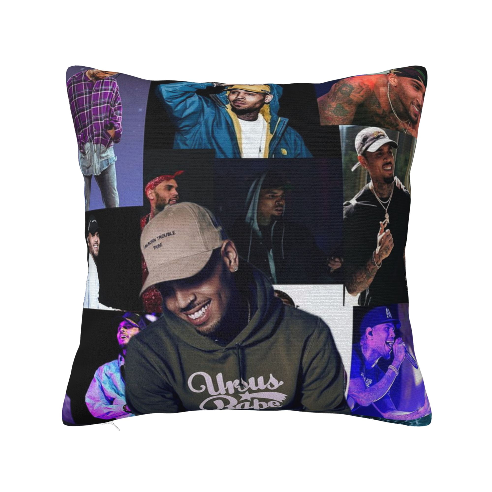 Chris Brown Throw Pillow Case Pillowcase Shell for Couch Sofa Home