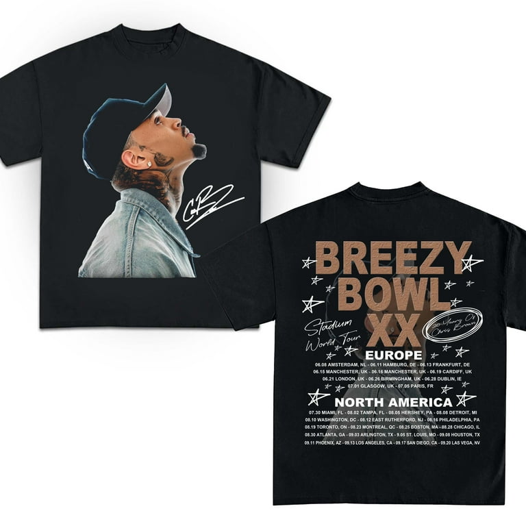 Chris Brown Tour Shirt, 2025 Chris Brown Tour Breezy Bowl XX T