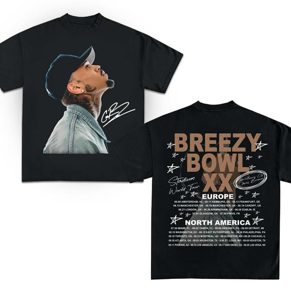 Chris Brown Tour Shirt, 2025 Chris Brown Tour Breezy Bowl XX T-Shirt