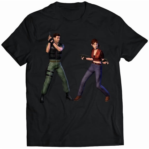 Chris & Claire Redfield Residence Evil Code Veronica T-shirt (vector)