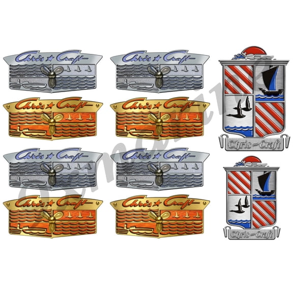 Chris Craft Vintage Crest Sticker Set - Remastered