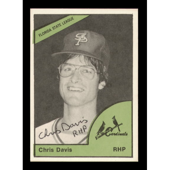 Chris Davis Autographed 1978 TCMA Rookie Card #77 St. Petersburg Cardinals SKU #231768