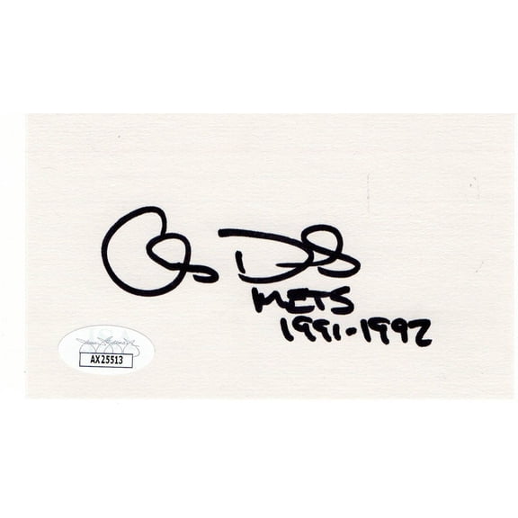 Chris Donnels Signed Autographed Index Card "Mets 1991-1992" JSA AX25513
