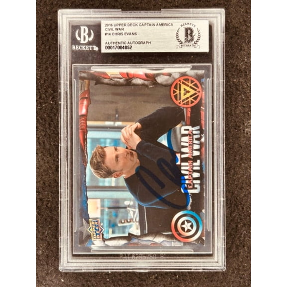 Chris Evans autographed Captain America Civil War 2016 Upper Deck card BAS Authenticated
