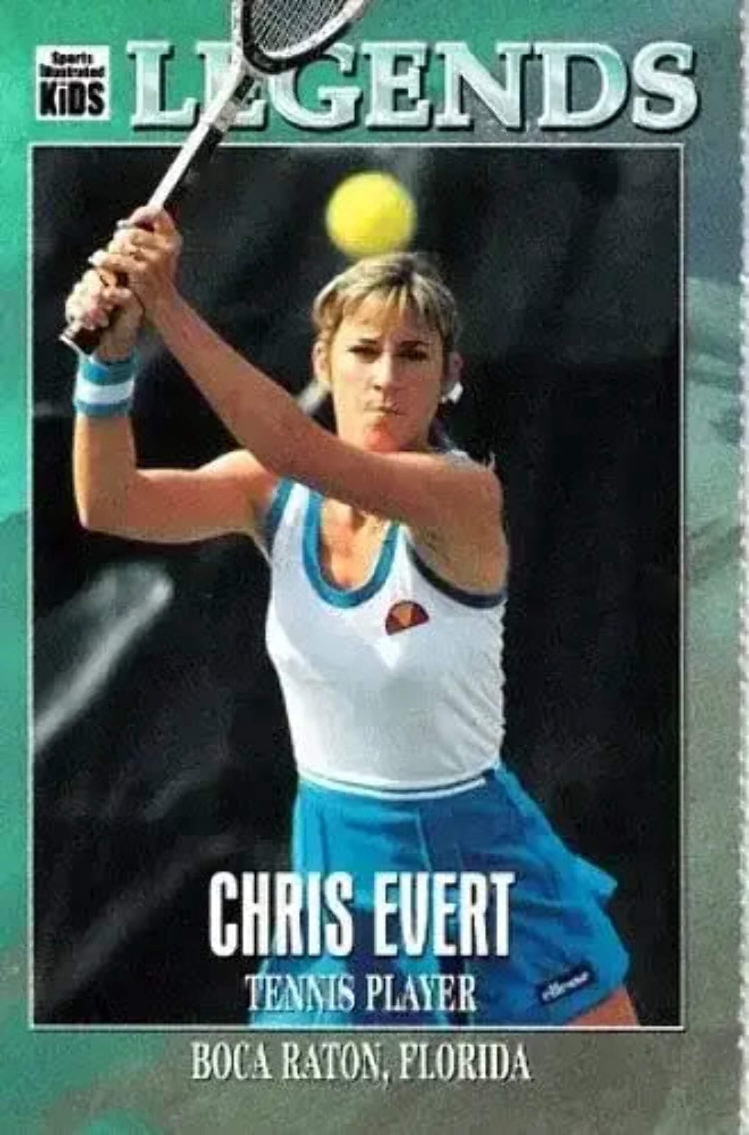 Chris Evert 1997 Sports Illustrated for Kids Legends tennis card