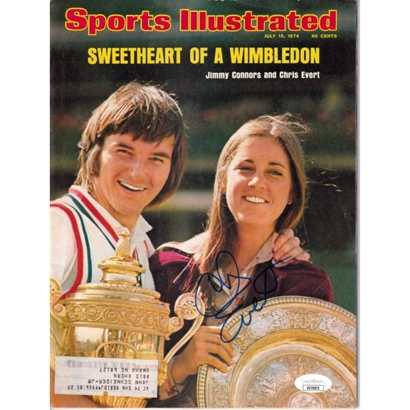 Chris Evert autographed 1974 Wimbledon Sports Illustrated JSA