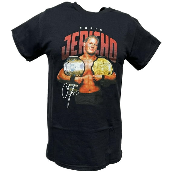 Chris Jericho Double Champion WWE Mens Black T-shirt