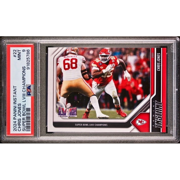 Chris Jones 2023 Panini NFL Superbowl Champions #22 Card PSA 9 Mint