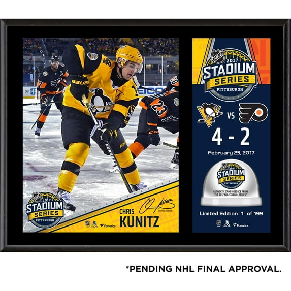 Chris Kunitz Pittsburgh Penguins 12" x 15" 2017 Stadium Series Sublimated Plaque with Game-Used Ice - Limited Edition of 199