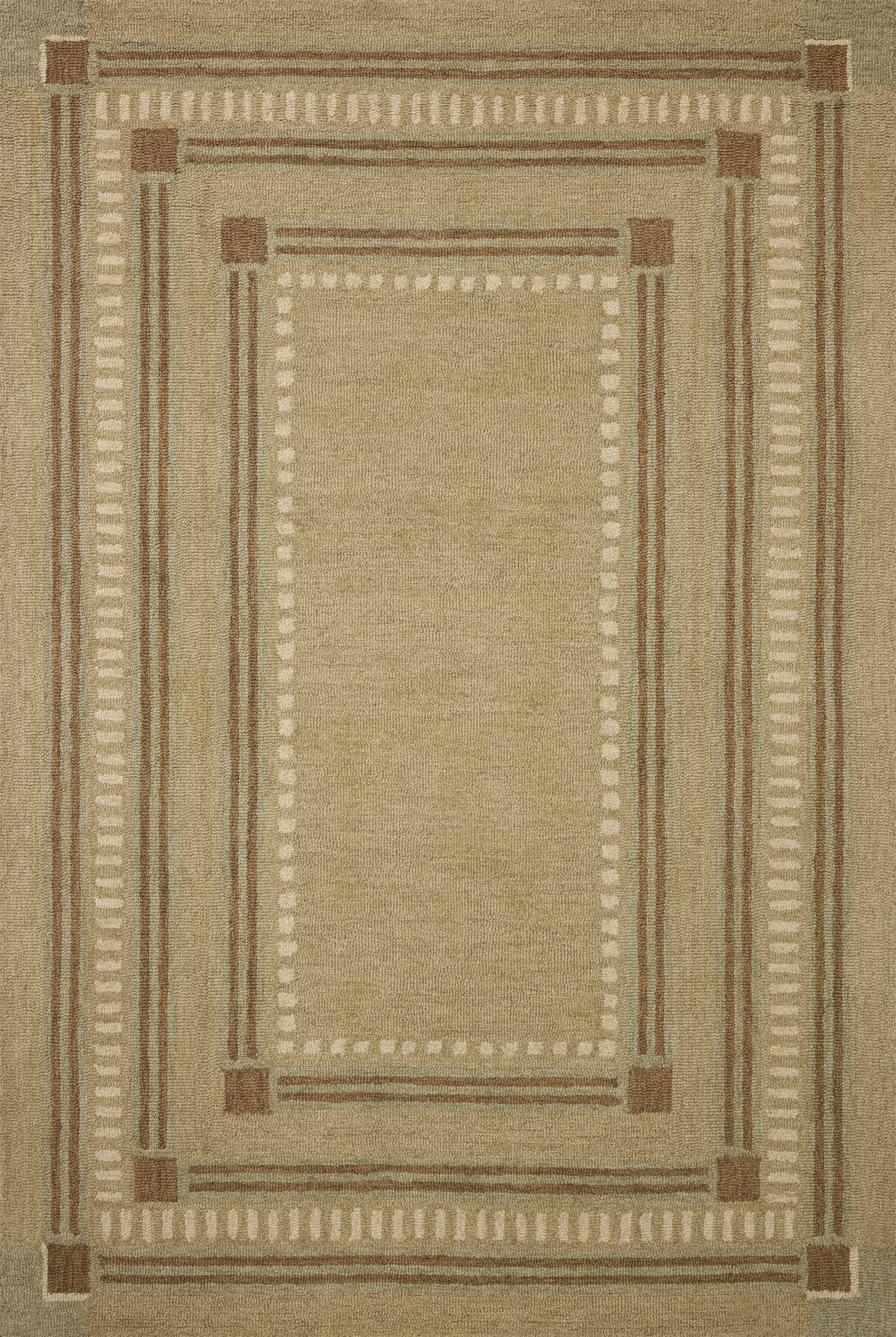 Chris Loves Julia x Loloi Alfie Green / Natural 18" x 18" Sample Rug