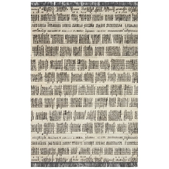 Chris Loves Julia x Loloi Alice Cream/Charcoal 5'-2" x 7'-6" Area Rug