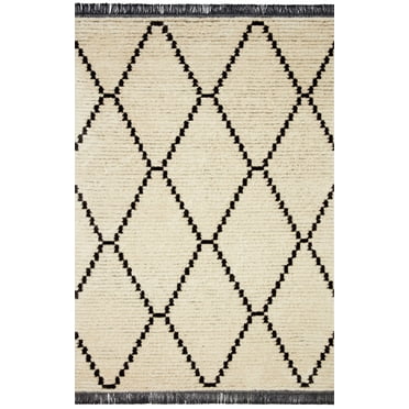 Chris Loves Julia x Loloi Alice Cream/Charcoal 5'-2" x 7'-6" Area Rug
