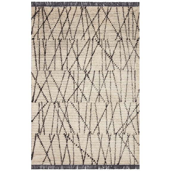Chris Loves Julia x Loloi Alice Cream/Charcoal 7'-9" x 10' Area Rug