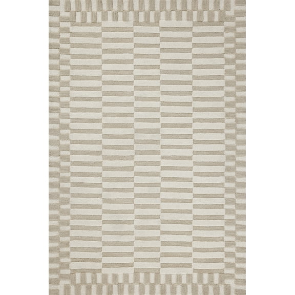 Chris Loves Julia x Loloi Bradley Ivory / Beige 18" x 18" Sample Rug