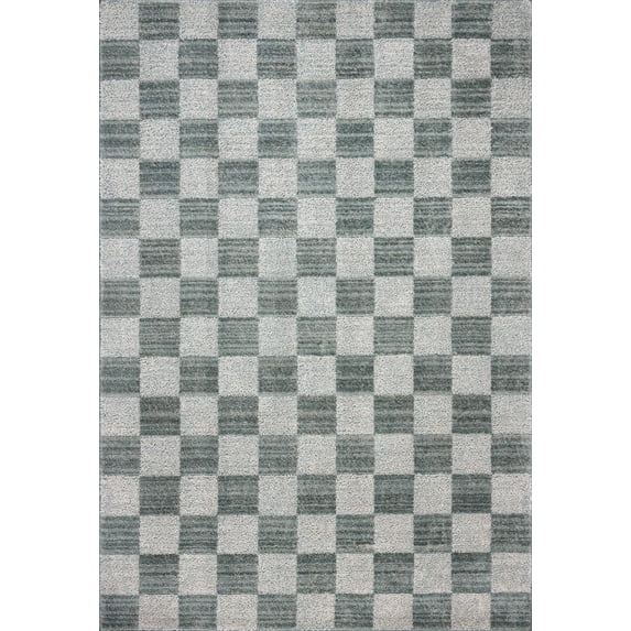 Chris Loves Julia x Loloi Calvin Blue / Ivory 5'-3" x 5'-3" Round Area Rug