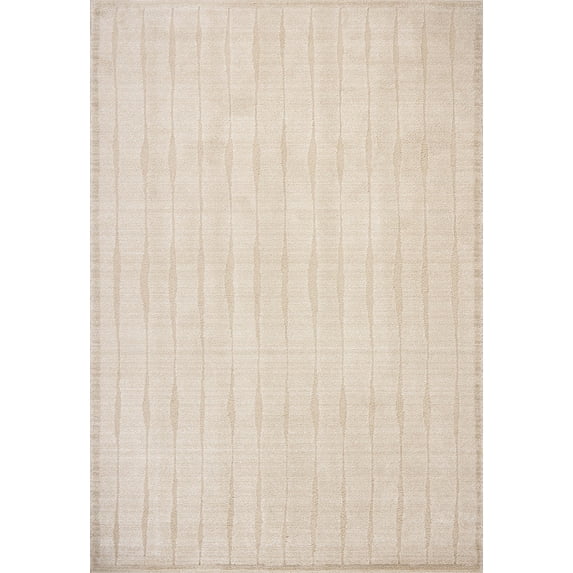 Chris Loves Julia x Loloi Calvin Ivory / Oatmeal 5'-3" x 5'-3" Round Area Rug