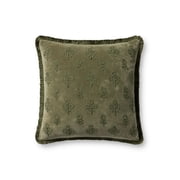 Chris Loves Julia x Loloi Darla Olive 18'' x 18'' Decorative Pillow