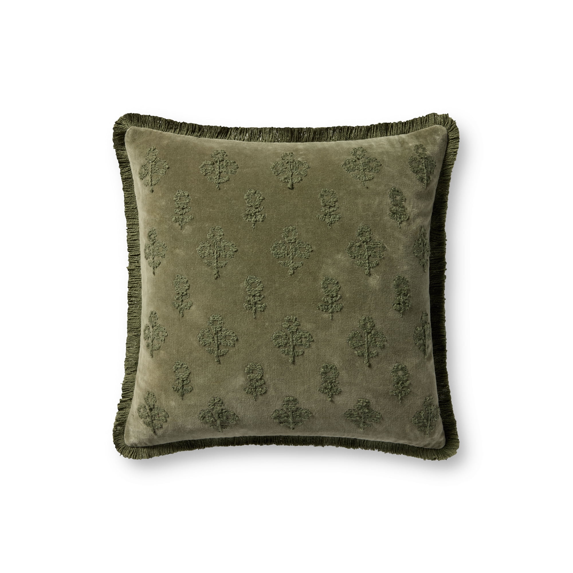 Chris Loves Julia x Loloi Darla Olive 18'' x 18'' Decorative Pillow