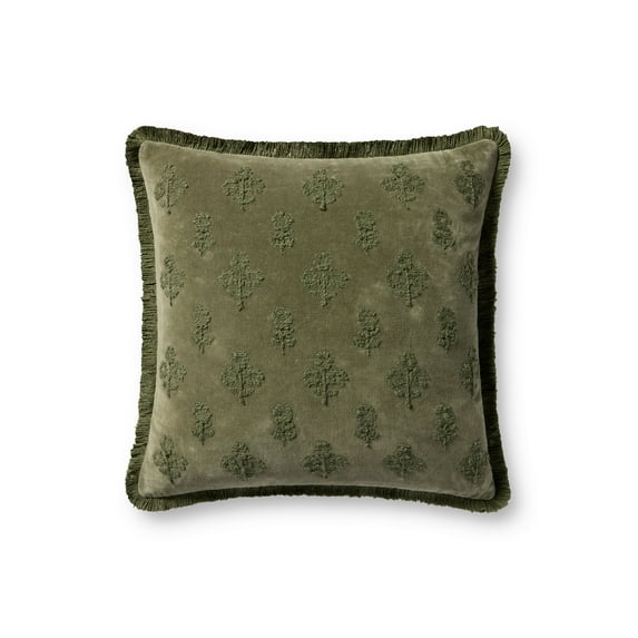 Chris Loves Julia x Loloi Darla Olive 18'' x 18'' Decorative Pillow
