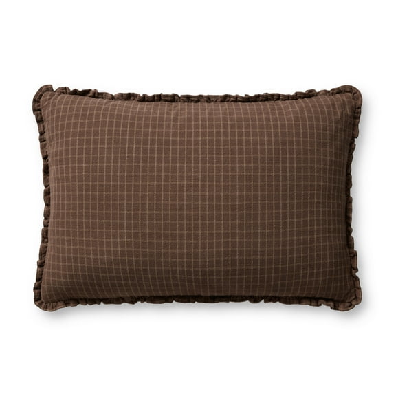 Chris Loves Julia x Loloi Dinah Chocolate / Latte 16'' x 26'' Decorative Pillow