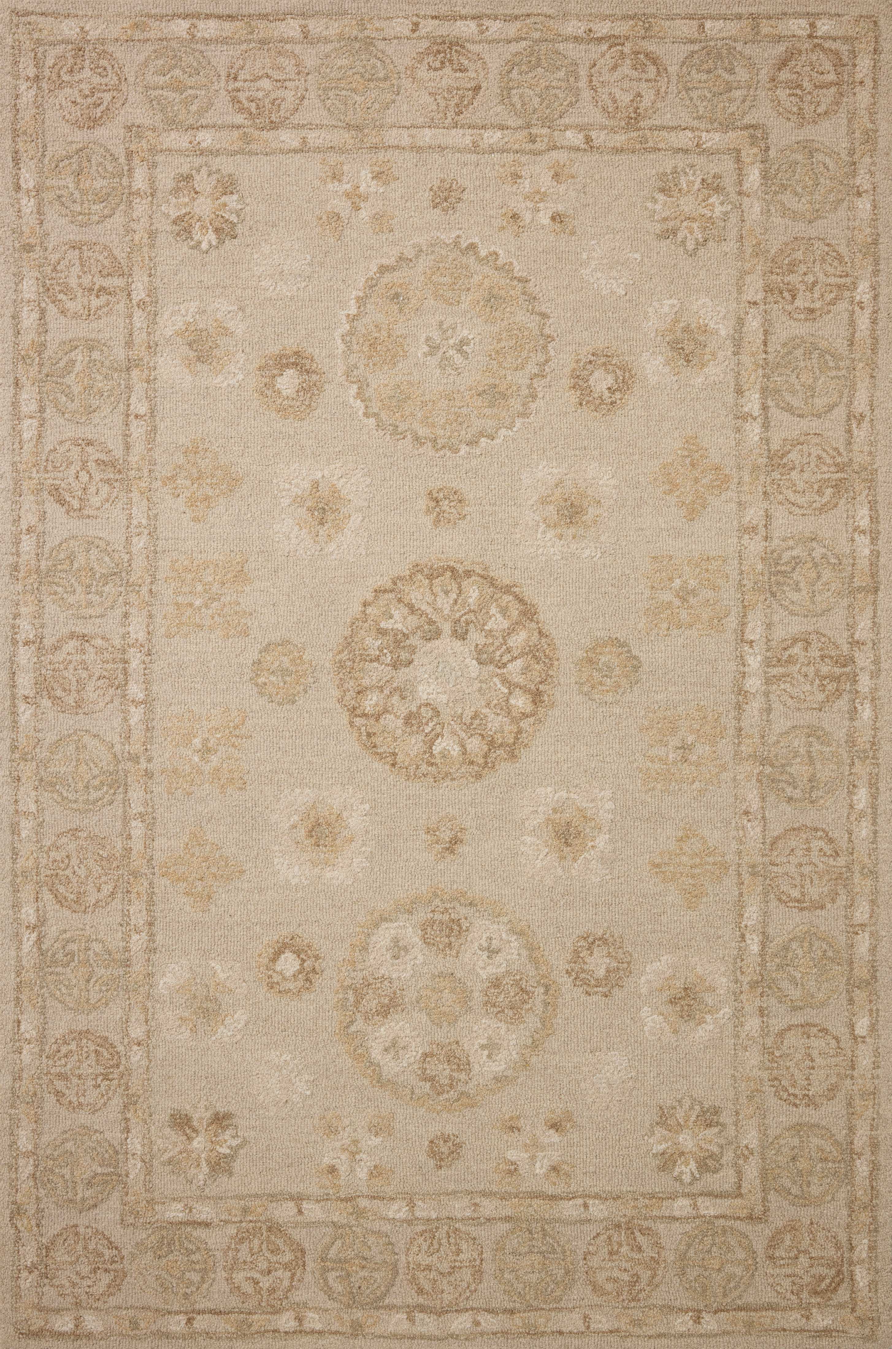 Chris Loves Julia x Loloi Dorothea Dove / Natural 18" x 18" Sample Rug