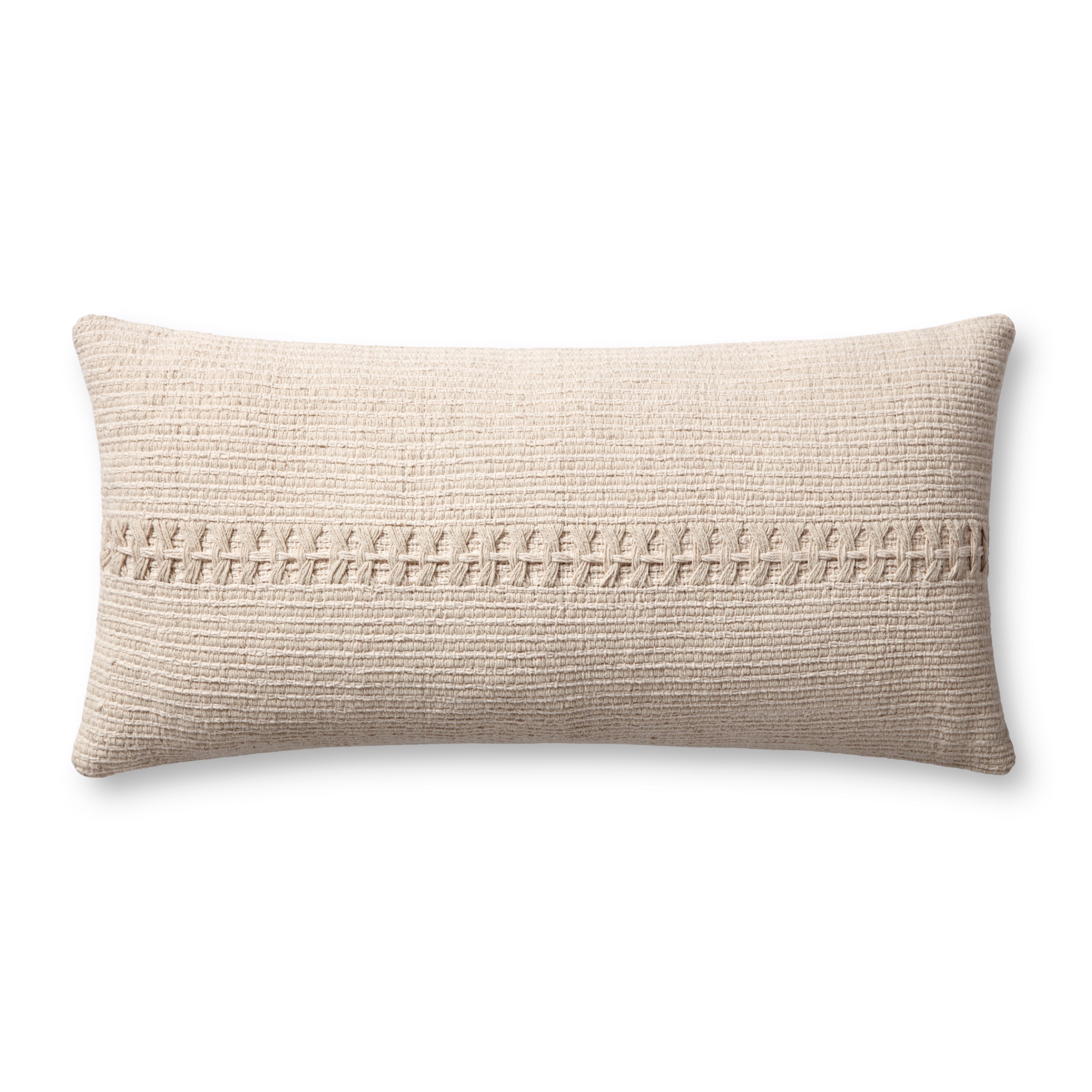Chris Loves Julia x Loloi Harvey Ivory 12'' x 27'' Decorative Pillow