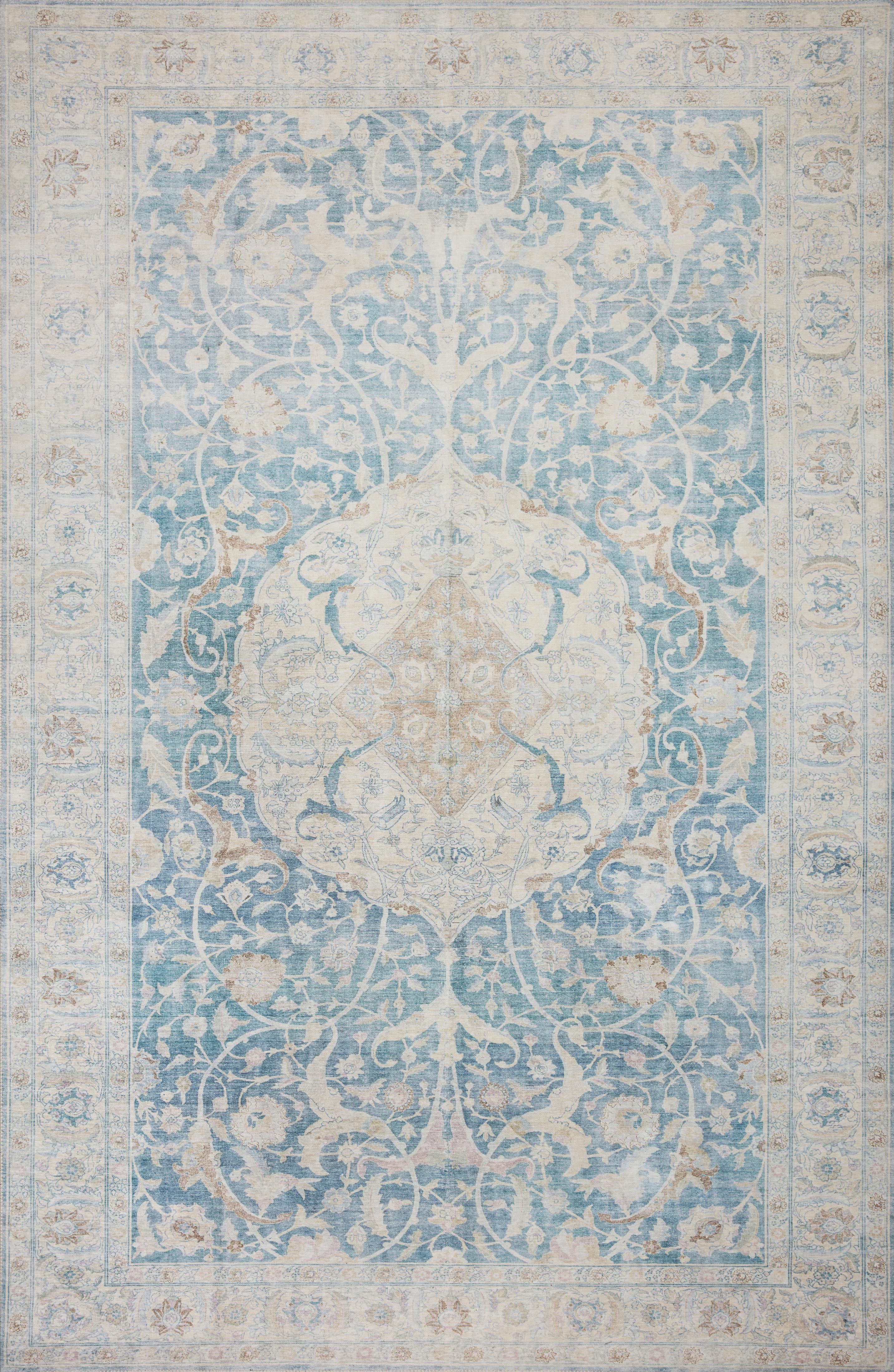 Chris Loves Julia x Loloi Jules Antique/Sky 2'-6" x 12'-0" Area Rug