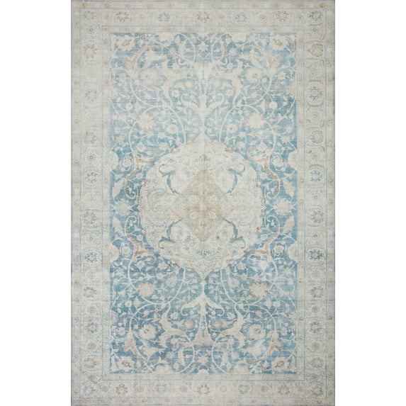 Chris Loves Julia x Loloi Jules Antique/Sky 2'-6" x 9'-6" Area Rug