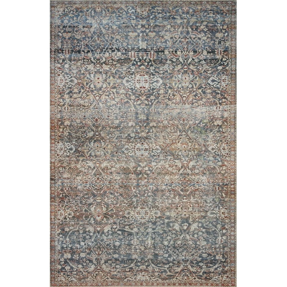 Chris Loves Julia x Loloi Jules Denim/Spice 2'-3" x 3'-9" Area Rug