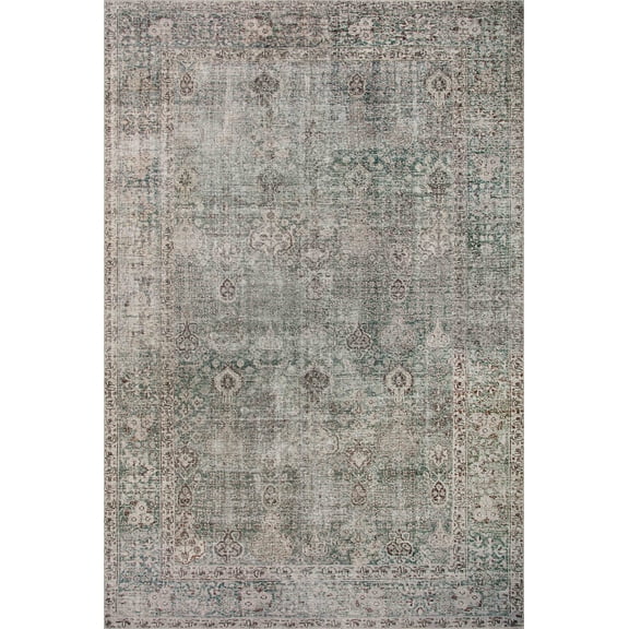 Chris Loves Julia x Loloi Jules Emerald / Antique Ivory 2'-6" x 7'-6" Runner Rug