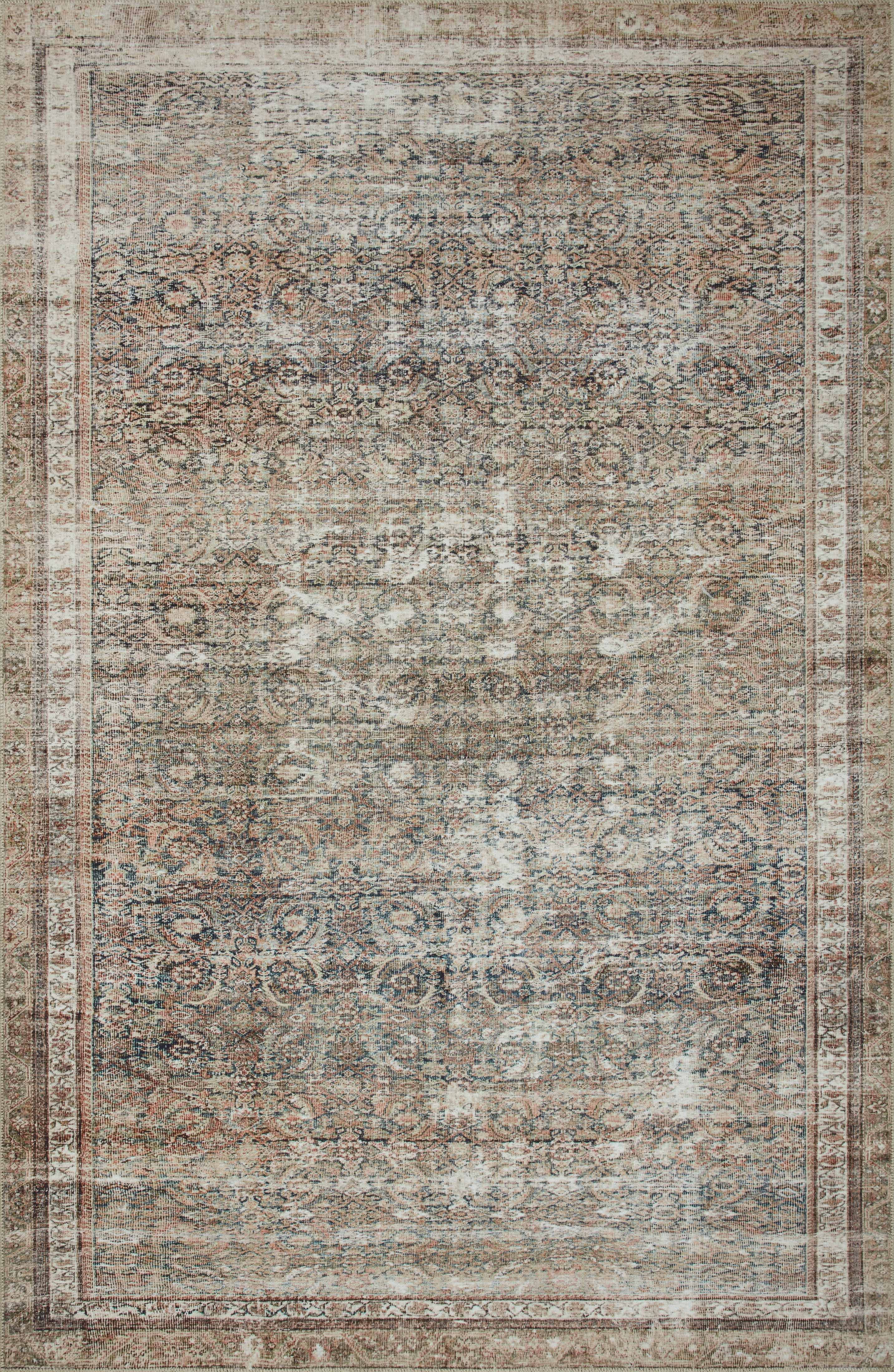 Chris Loves Julia x Loloi Jules Ink / Terracotta 7'-6" x 9'-6" Area Rug
