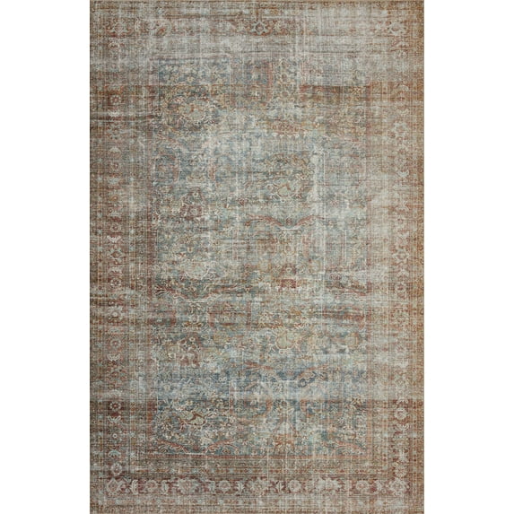 Chris Loves Julia x Loloi Jules Lagoon/Brick 2'-6" x 7'-6" Area Rug