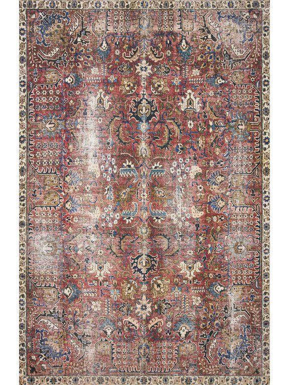 Chris Loves Julia x Loloi Jules Merlot/Multi 2'-0" x 5'-0" Area Rug