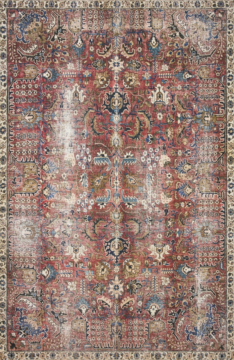 Chris Loves Julia x Loloi Jules Merlot/Multi 2'-6" x 9'-6" Area Rug