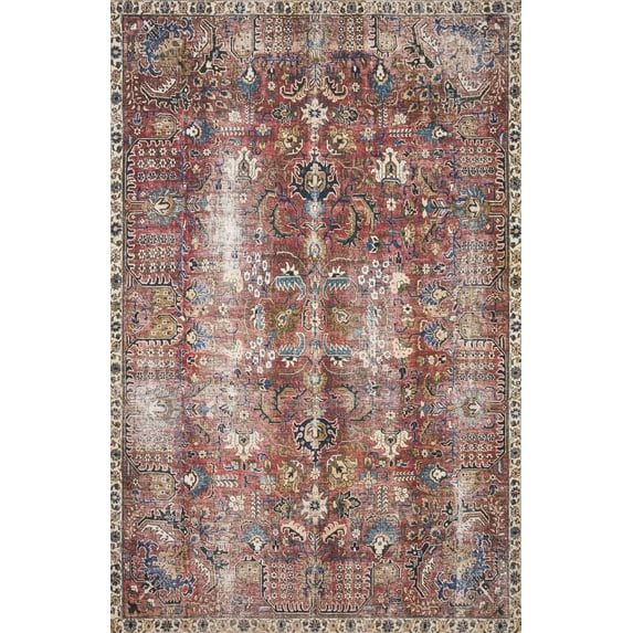 Chris Loves Julia x Loloi Jules Merlot/Multi 2'-6" x 9'-6" Area Rug